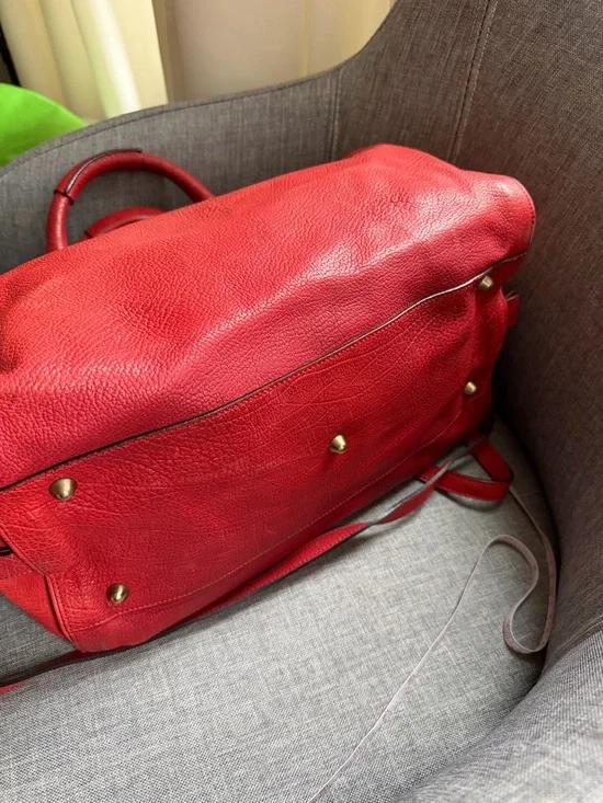 Chloe Red Leather Satchel with Gold Hardware - Picture 3 of 9